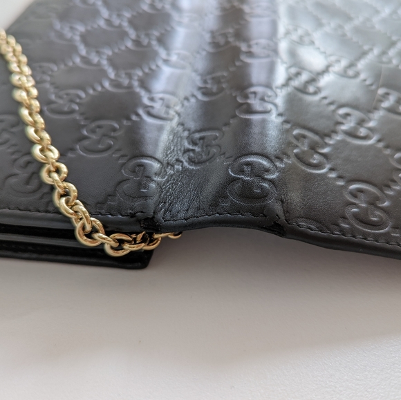 Authentic Gucci Leather Wallet w detachable chains 46"and 18" 7.5x1.5x4" Box Inc - Picture 5 of 11